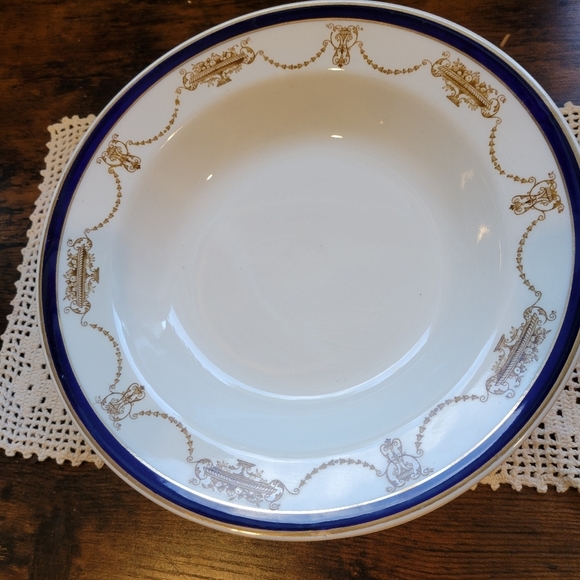 Pountney Bristol England Antique Large Open Soup Bowls X 6 - Picture 3 of 8